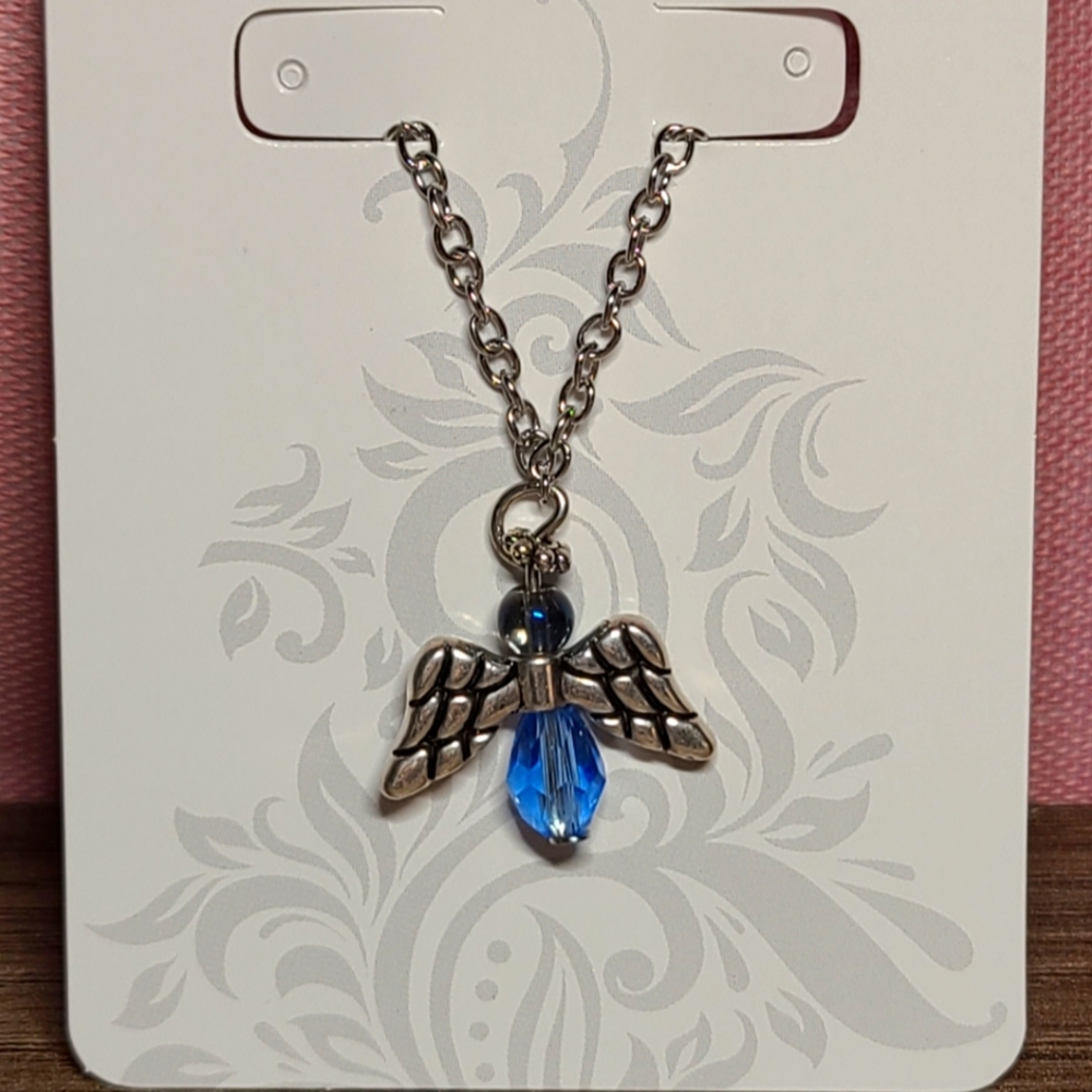 Stainless steel Gem Angel necklace